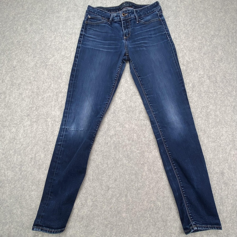 Lucky Brand Lolita Skinny Jeans Womens 4/27 28x29 Blue Mid Rise Distressed